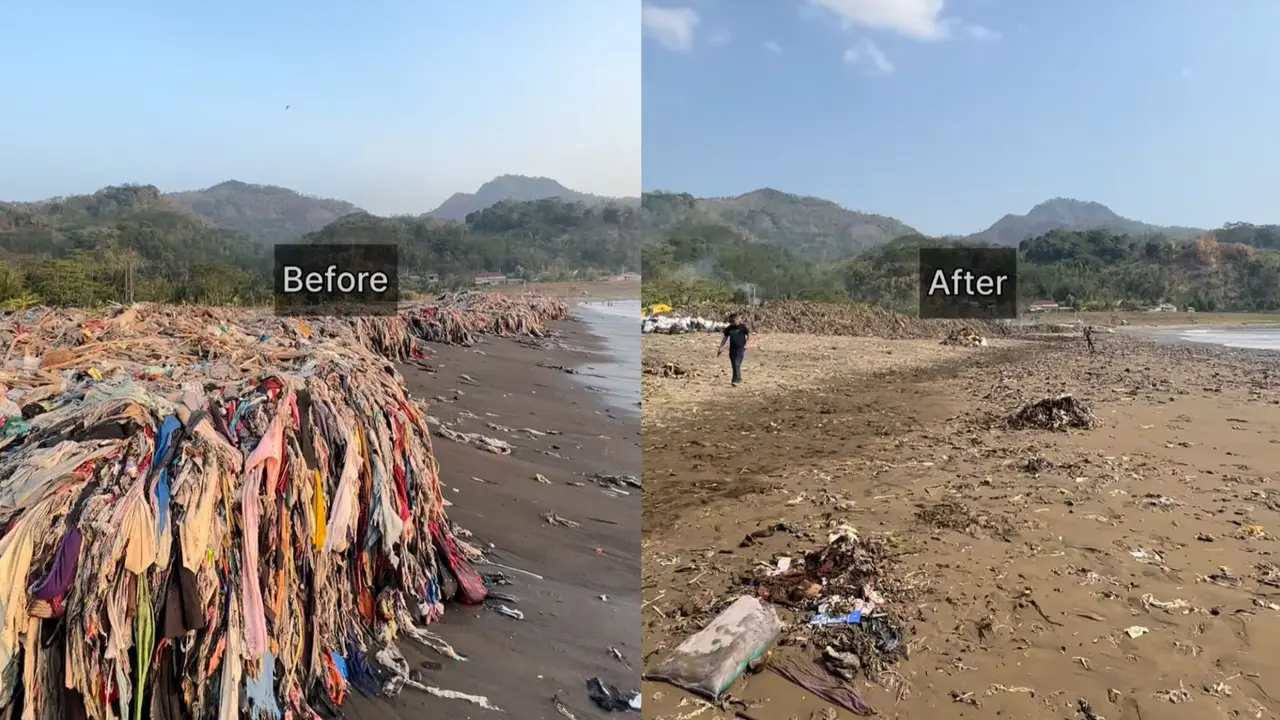 Pandawara Grup membersihkan Pantai Cibutun Loji di Sukabumi
