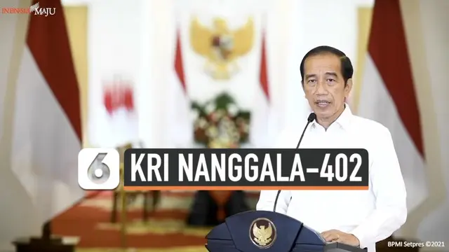 Presiden Joko Widodo sampaikan pernyataan terkait insiden tenggelamnya KRI Nanggala-402. Jokowi sebut seluruh kru kapal selam adalah putra-putra terbaik bangsa.