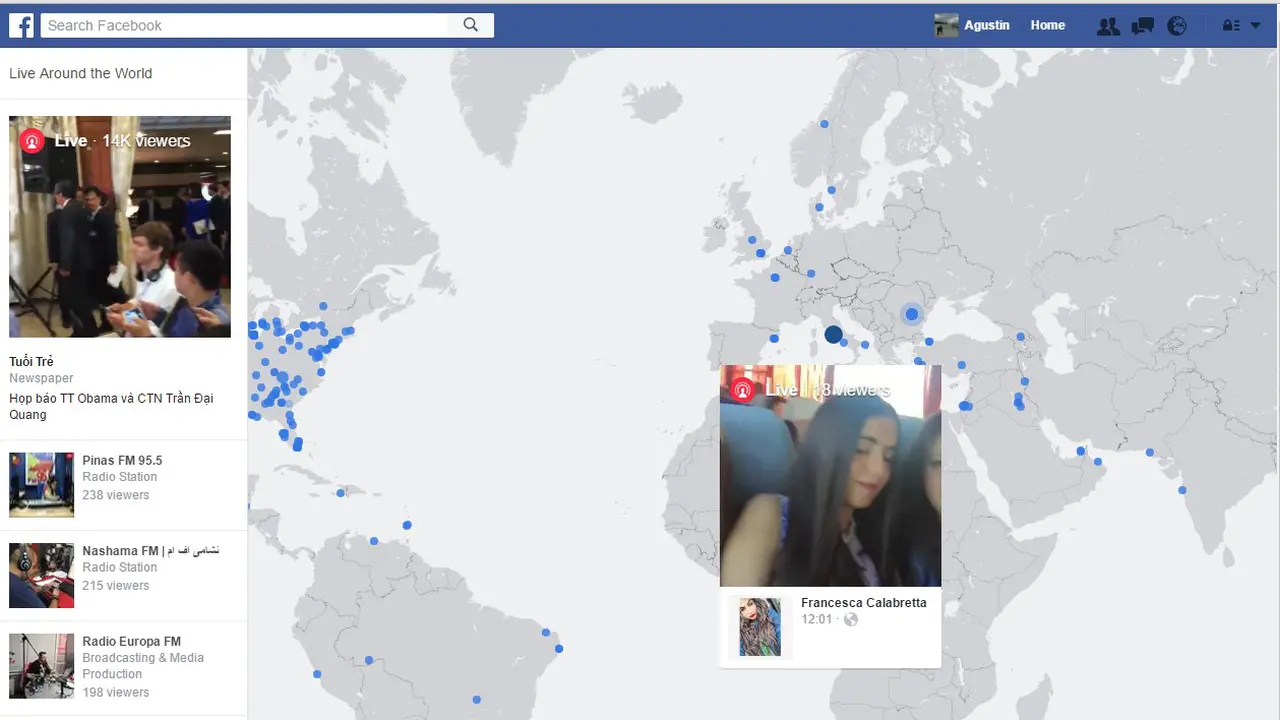Facebook Live Map