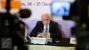 Menlu Palestina, Riad Al Maliki saat konferensi pers International Conference On the Questions of Jerussalem di Jakarta, Senin (14/12). Maliki menyebut pihak Israel mencoba megalihkan isu ke konflik Muslim-Yahudi. (Liputan6.com/Faizal Fanani)