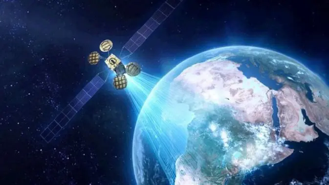 Ilustrasi satelit Facebook yang menyalurkan internet (sumber : facebook.com/Mark Zuckerberg)
