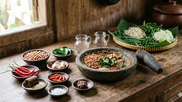 Cara Membuat Bumbu Pecel Madiun (Foto: Gemini AI)