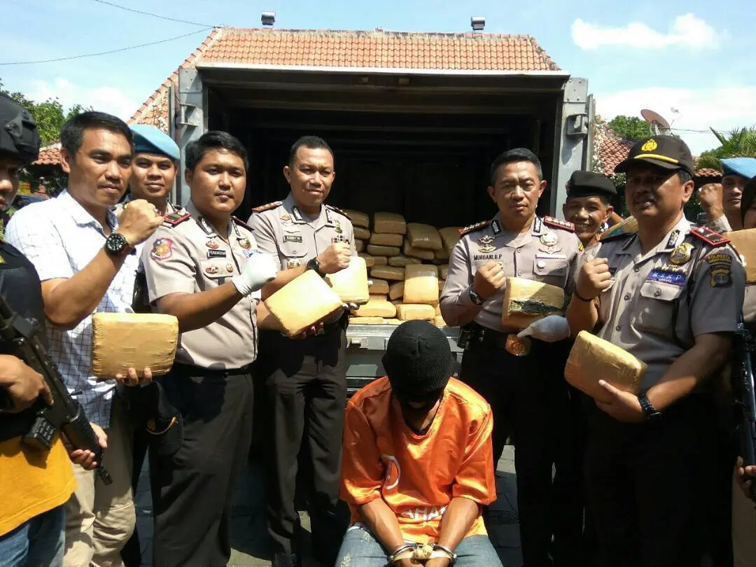 Polisi menggagalkan upaya penyelundupan ganja lewat jalur pelabuhan. (Liputan6.com)