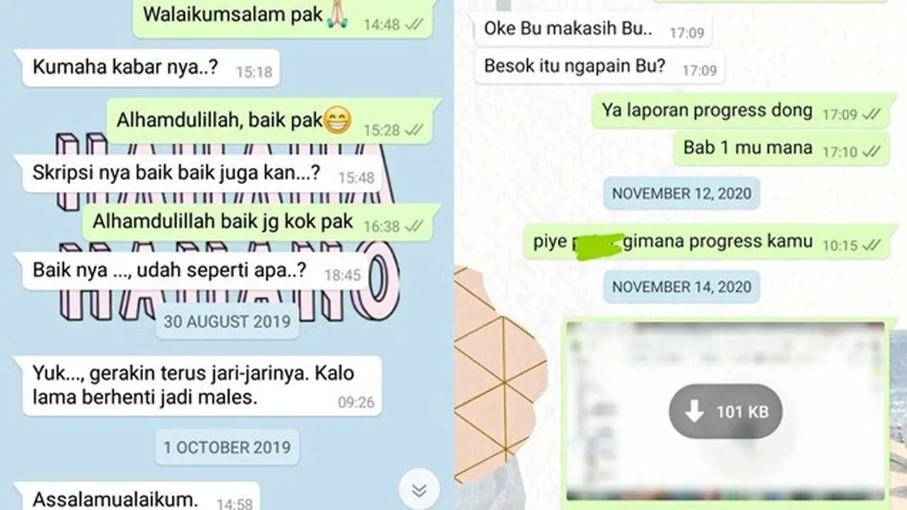 7 Chat antara Dosen Pembimbing dan Mahasiswa Skripsi Ini Bikin Deg-Degan