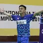 Ekspresi Firman Abdul Kholik setelah mengalahkan pemain Korea, Lee Dong-keun, pada semifinal Kejuaraan Bulutangkis Asia Beregu 2018, Sabtu (10/2/2018). (PBSI)