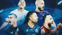 BRI Liga 1 - 5 Striker Terbaik versi Bola.com (Bola.com/Lamya Dinata/Adreanus Titus)