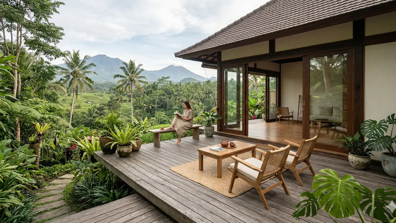 Rumah Japandi Tropis di Pedesaan Indonesia (Foto: Gemini AI)
