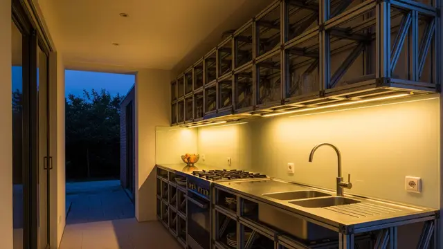 Ide Dapur Memanjang di Samping Rumah dengan Rangka Baja Ringan