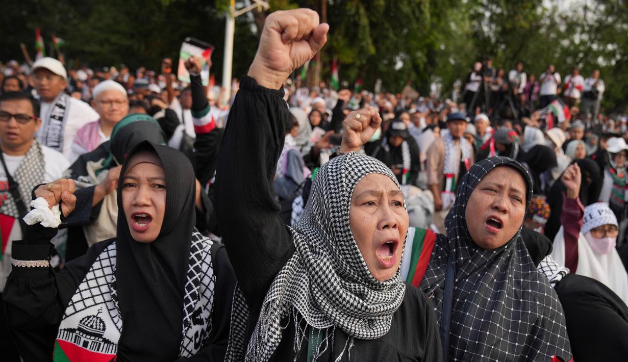 Hampir satu tahun agresi militer Israel di Palestina, hampir 42.000 warga Palestina tewas dan 96.910 lainnya terluka. (AP Photo/Dita Alangkara)