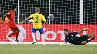 Peru menyingkirkan Brasil dengan skor 1-0 di penyisihan grup Copa America 2016, Senin (13/6/2016). (Winslow Townson-USA TODAY Sports)