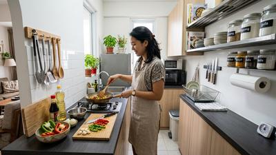 7 Cara Menata Dapur Sempit agar Meja Masak Tidak Cepat Berantakan, Maksimalkan Ruang yang Terbatas