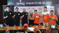 Konferensi pers jelang final IBL 2022 antara Satria Muda dan Pelita Jaya hari Jumat (26/08/2022). (Erwin Snaz/Bola.com)