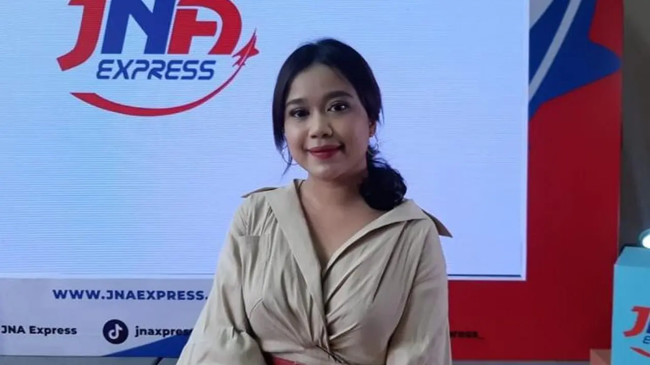 Brisia Jodie saat peluncuran JNA Express di kawasan Kebayoran Baru Jakarta Selatan