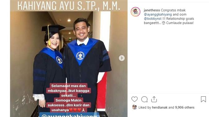 Kahiyang Ayu dan Bobby Nasution (Foto: Instagram/@janethesss)