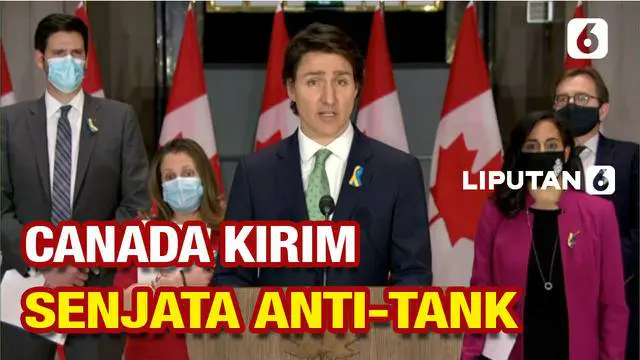Pemerintah Canada tunjukkan dukungannya pada Ukraian yang sedang hadapi invasi militer Rusia. Perdana Menteri Justin Trudeau umumkan pengiriman senjata anti-tank untuk bantu tentara Ukraina.