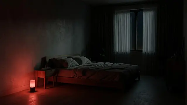 Warna Lampu Kamar Merah Redup (Dim Red).