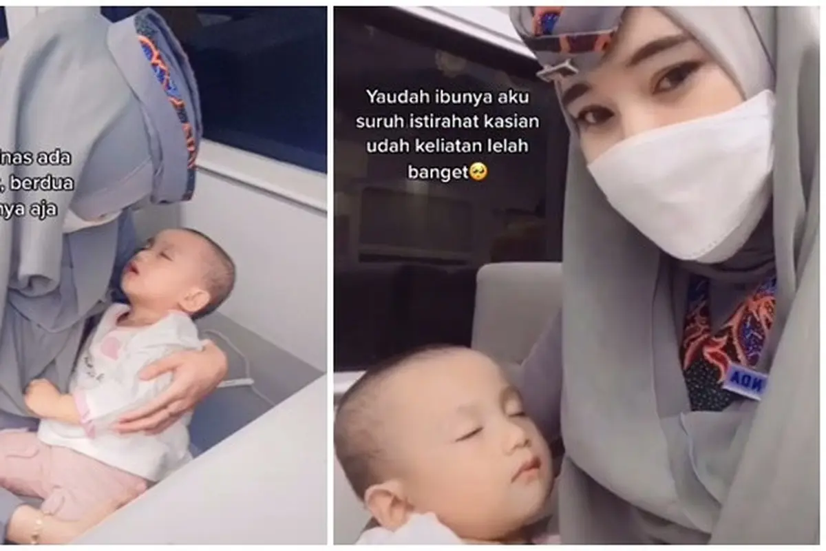Ibunya Sedang Sakit, Aksi Pramugari Kereta Momong Anak Penumpang Ini Banjir Pujian
