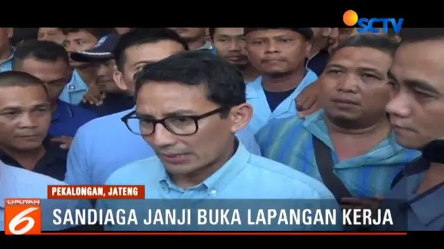 Sandiaga disambut ribuan kader Partai Amanat Nasional Dapil 10 Jawa Tengah di Pekalongan.