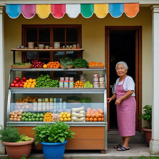 Desain Warung Sembako di Teras Rumah