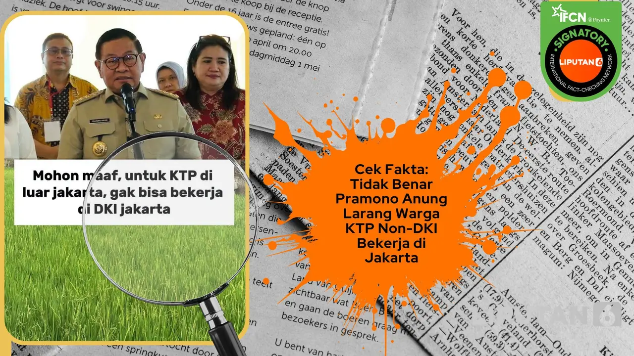 Cek fakta Gubernur DKI Jakarta melarang warga KTP Non-DKI bekerja di Jakarta