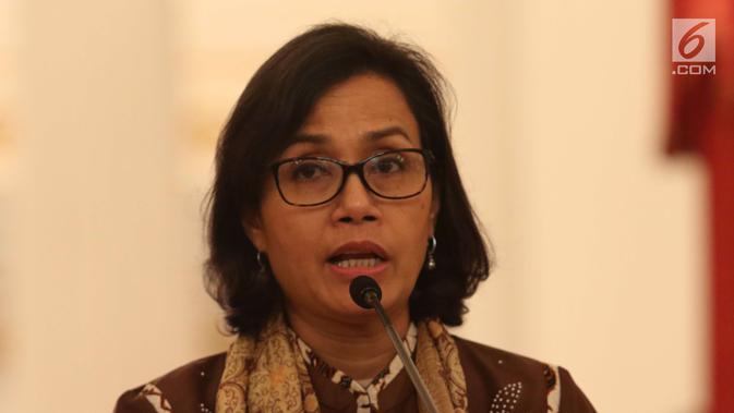 Menteri Keuangan (Menkeu) Sri Mulyani saat memberi keterangan di Istana Negara, Jakarta, Rabu (23/5). (Liputan6.com/Angga Yuniar)