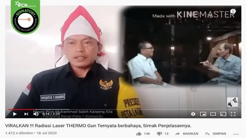 Gambar Tangkapan Layar Video Tentang Bahayanya Thermo Gun