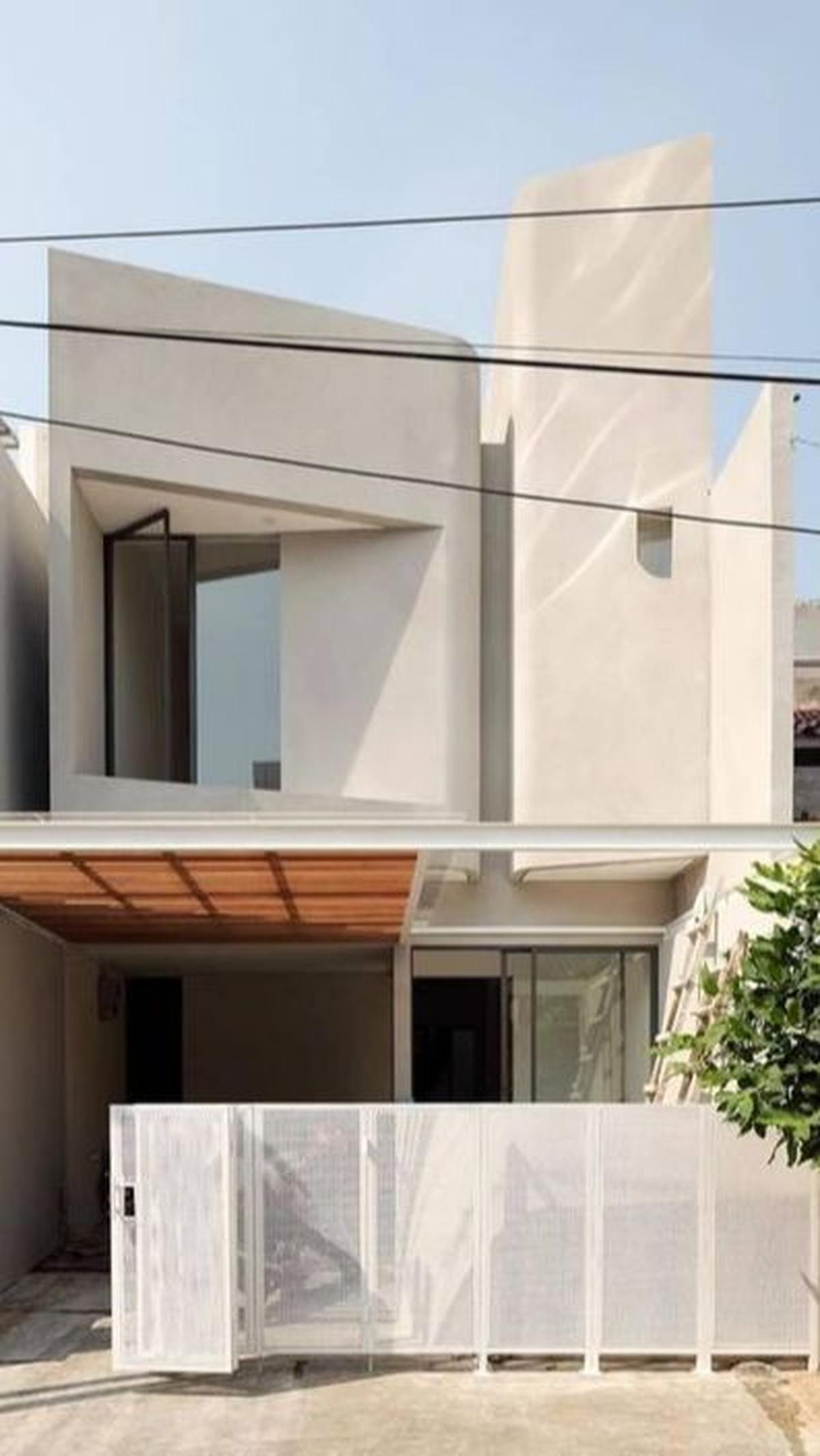 Rumah Minimalis 2 Lantai Type 36 Pojok Serba Putih