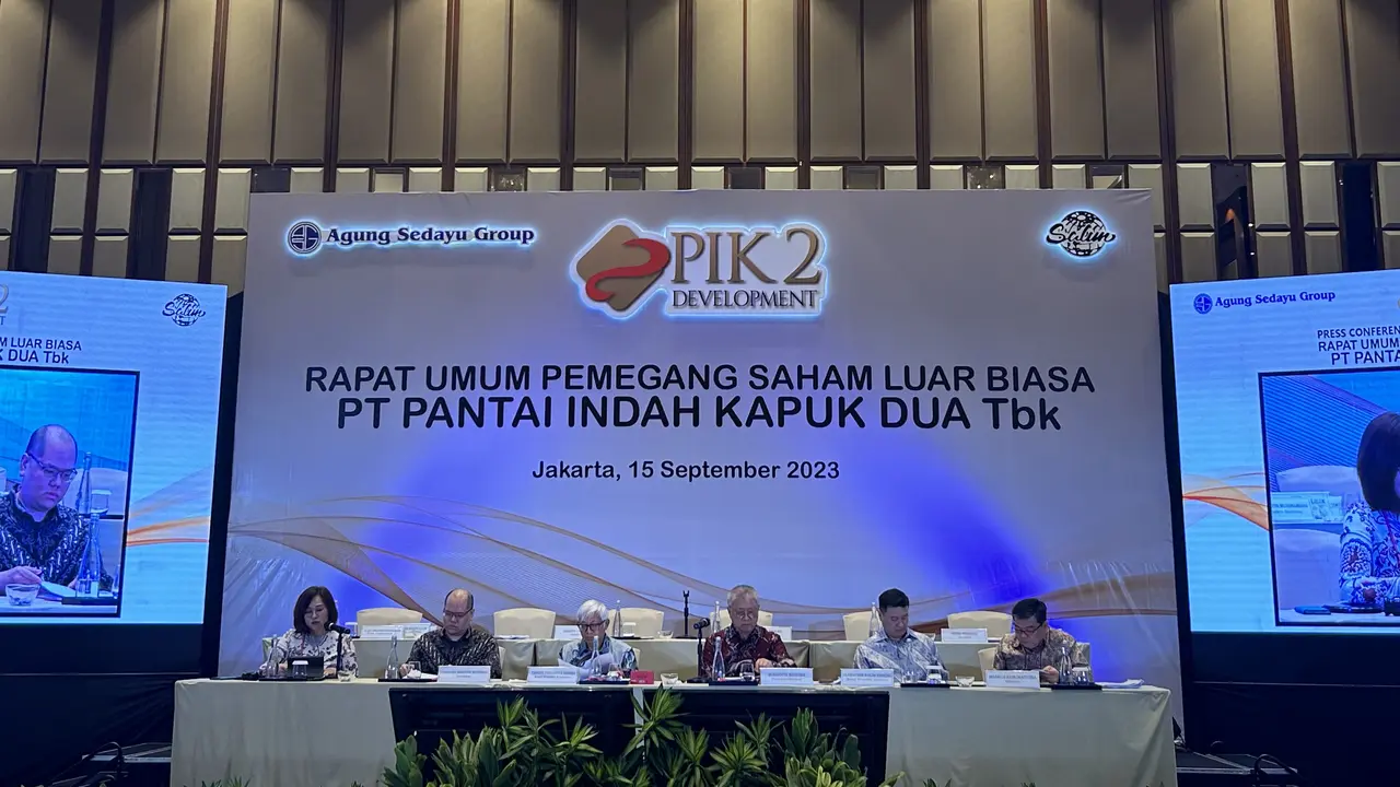 Rapat Umum Pemegang Saham Luar Biasa (RUPSLB) PT Pantai Indah Kapuk Dua Tbk (PANI), Jumat (15/9/2023). (Foto: Liputan6.com/Elga N)