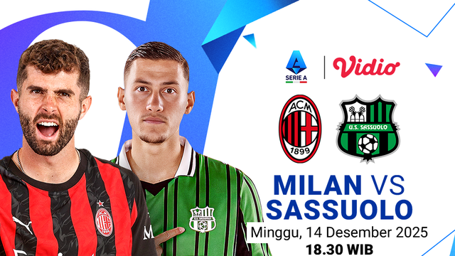 Saksikan AC Milan vs Sassuolo eksklusif di Vidio. (dok. vidio.com)