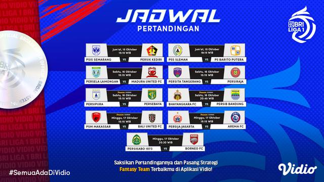Jadwal dan Live Streaming Seri Kedua BRI Liga 1 2021/2022 di Vidio Pekan Ini