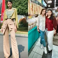Look yang dipakai Maudy Ayunda pada potret ini terkesan profesional, namun juga memberi impresi trendi dengan cara padu padannya. Maudy terlihat stylish mengenakan cropped blazer bermotif etnik warna hijau segar dari IKAT Indonesia dan pocket pants warna beige. [@maudyayunda]