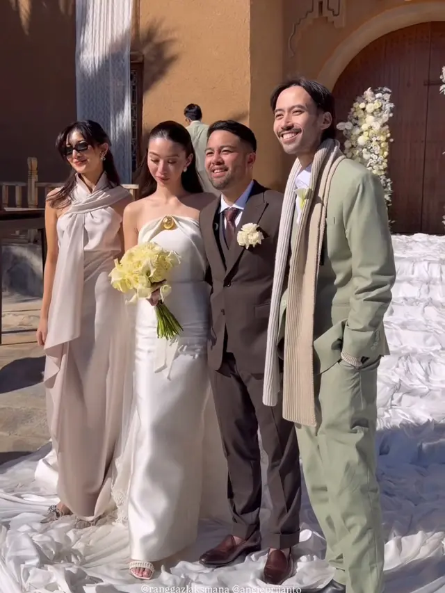 Vidi Aldiano dan Sheila Dara saat menghadiri kondangan ke Maroko. [@fcgweddings]