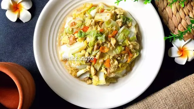 Tumis telur sawi putih