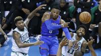 Russel Westbrook tak mampu bawa Thunder menang lawan Celtics (AP Photo/Sue Ogrocki)