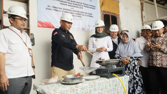 Direktorat Jenderal Migas Kementerian Energi dan Sumber Daya Mineral (ESDM) meresmikan jaringan gas rumah tangga (jargas)  di Pasuruan di Probolinggo, Rabu (16/10/2019).
