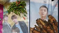 6 Kertas Bungkus Makanan Ada Foto Seleb Korea Ini Bikin Senyum (sumber: twitter/nunayauna/foodfess2)
