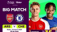 Siaran Langsung Liga Inggris: Arsenal Vs Chelsea di Vidio. (Sumber: dok. vidio.com)