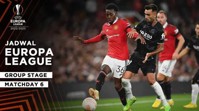 Berita Motiongrafis Jadwal Lengkap Liga Europa Matchday 6, Real Sociedad Incar Poin Penuh Saat Hadapi Manchester United di Pertandingan Terakhir Babak Penyisihan Grup.