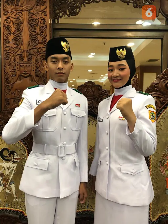 Paskibraka, Paskibraka 2019, Paskibraka Nasional 2019, Pembawa Baki 2019, Pembawa Baki Paskibraka Nasional 2019, Salma El Mutafaqqiha Putri Achzaabi, Muhammad Fany Nur Wibowo