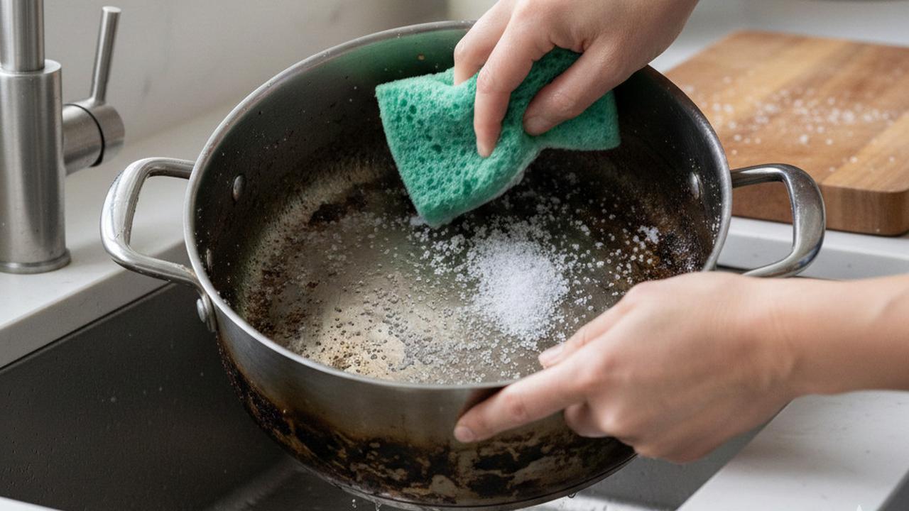 Cara Membersihkan Kerak Gosong di Panci