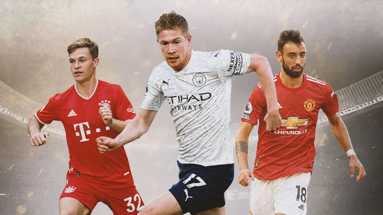 Ilustrasi - Joshua Kimmich, Kevin De Bruyne, Bruno Fernandes