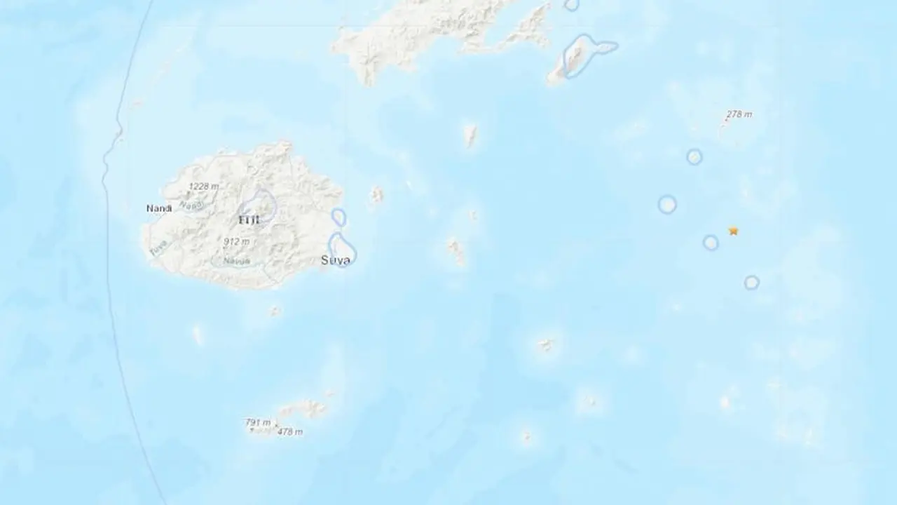 Gempa Fiji. (USGS)