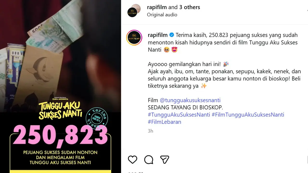 Film Tunggu Aku Sukses Nanti. (Instagram/ rapifilm)