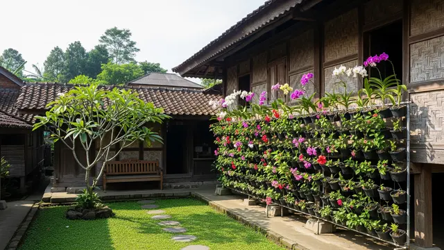 Inspirasi Halaman Rumah Kampung dengan Kebun Bunga/AI Generated