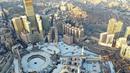 Dari pemantauan udara suasana Masjidil Haram dan sekitarnya sepi pada hari pertama bulan suci Ramadan di kota suci Makkah, Arab Saudi (24/4/2020). Pemerintah Arab Saudi masih memberlakukan lockdown akibat pandemi Covid-19 di hari pertama bulan suci Ramadan di Kota Makkah. (AFP/Bandar Aldandani)