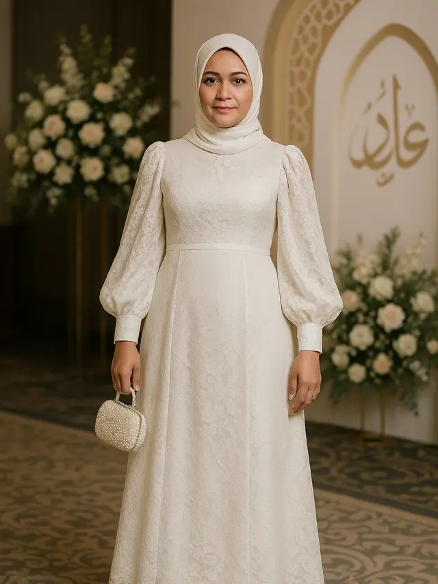 Inspirasi Dress Putih untuk Pesta Pernikahan Islami (Foto: ChatGPT)