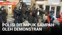 Polisi Prancis Dilempari Sampah oleh Demonstran Penolakan Reformasi Pensiun