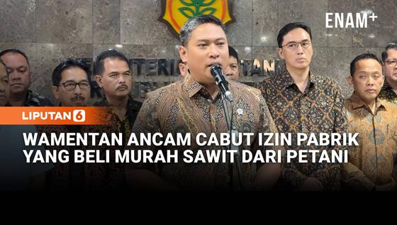 Wamentan Sudaryono Ultimatum Cabut Izin Pabrik yang Beli Murah Sawit dari Petani