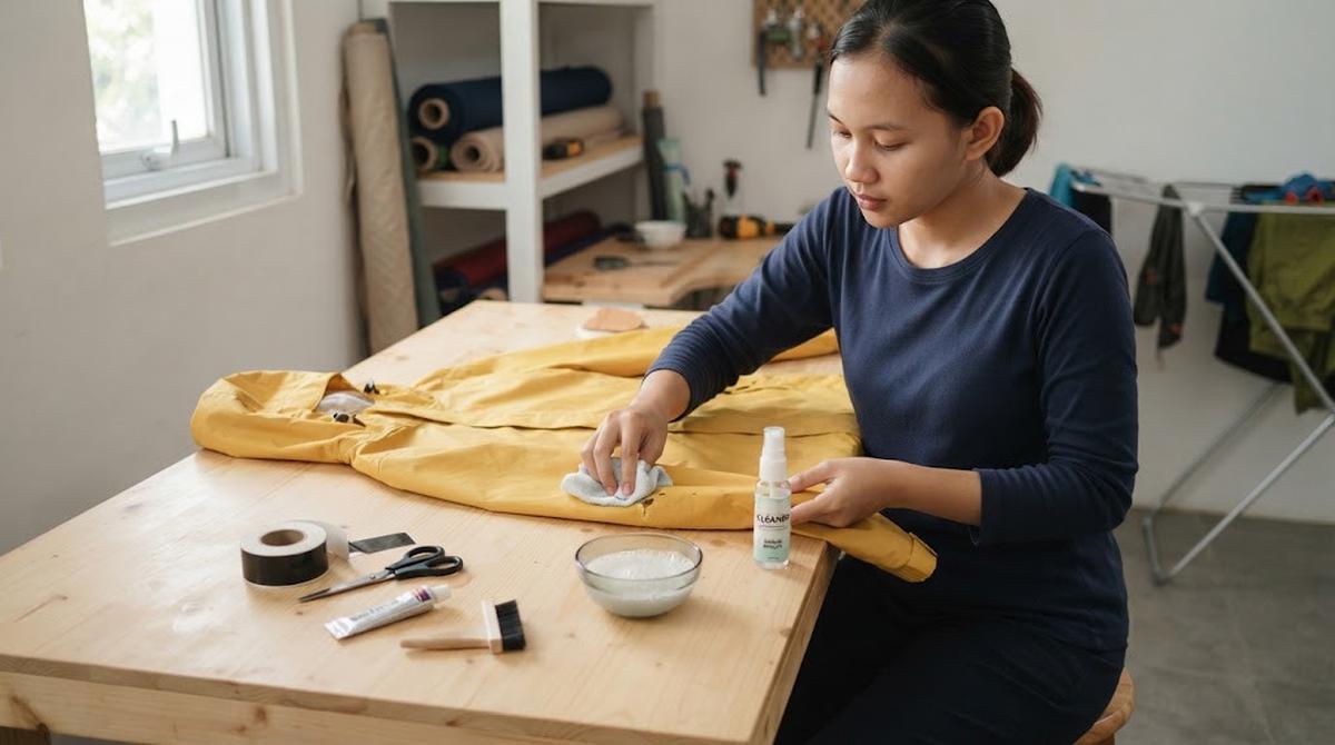 Cara menambal jas hujan bocor