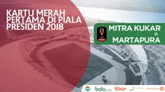 Pemain Martapura FC, Aditya Putra Dewa jadi pemain pertama yang menerima kartu merah di Piala Presiden 2018.
